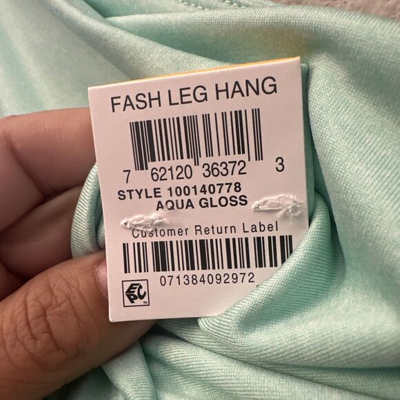 NWT Leggings High Rise Crossband 7/8th Length Aqua Gloss Color Small JENNI SMALL - Picture 5 of 8